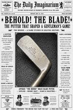 Antique The Boodie Scotland Brass Head Blade Putter - Hickory Shaft - Scarce