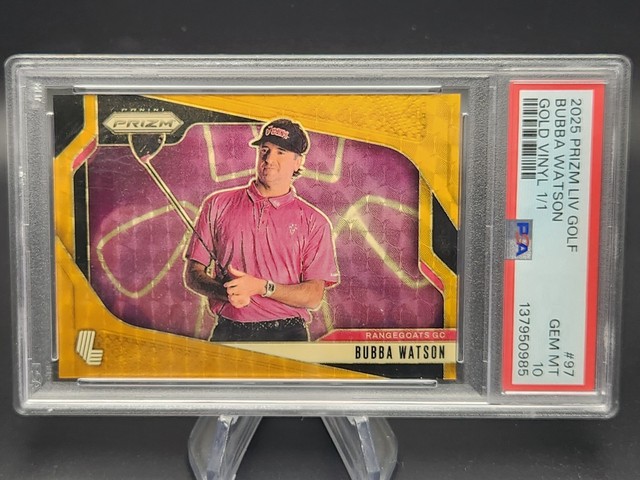 Bubba Watson 2025 Prizm LIV Golf Gold Vinyl 1/1 PSA 10