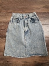 Vintage 1980's Women s Acid Wash Denim Skirt Size 24/00 Excellent Condition