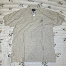 NWT Chaps Ralph Lauren Mens Medium Gray Short Sleeve Polo Shirt Embroidered