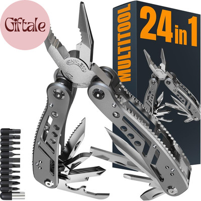 24-In-1 Multitool with Knife, Pliers & 11 Bits Sharp Stainless Steel - Multi Too