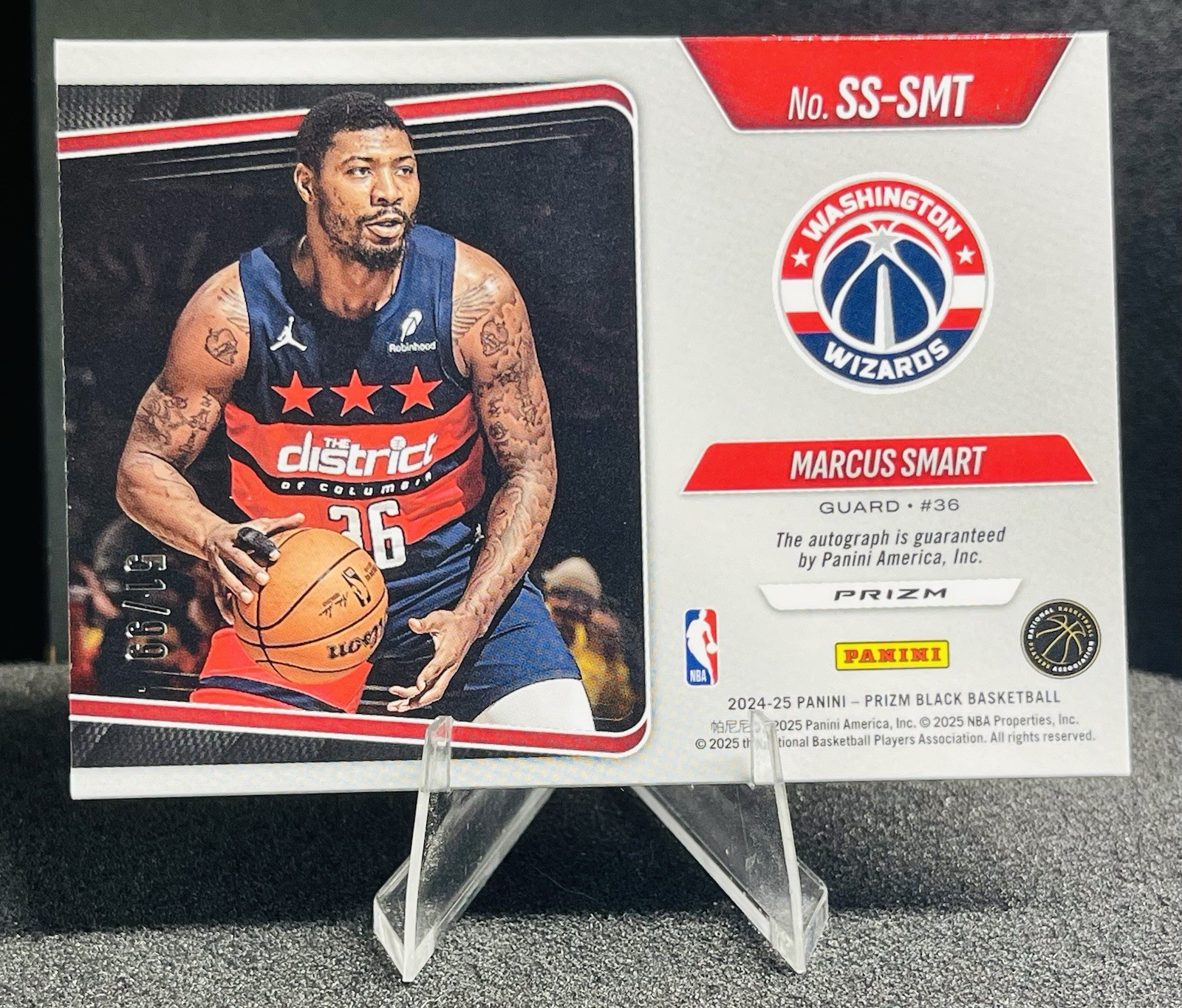 2024-25 Prizm Black Basketball Marcus Smart # /10 Auto Gold / # /49 & /99 Cards view 8