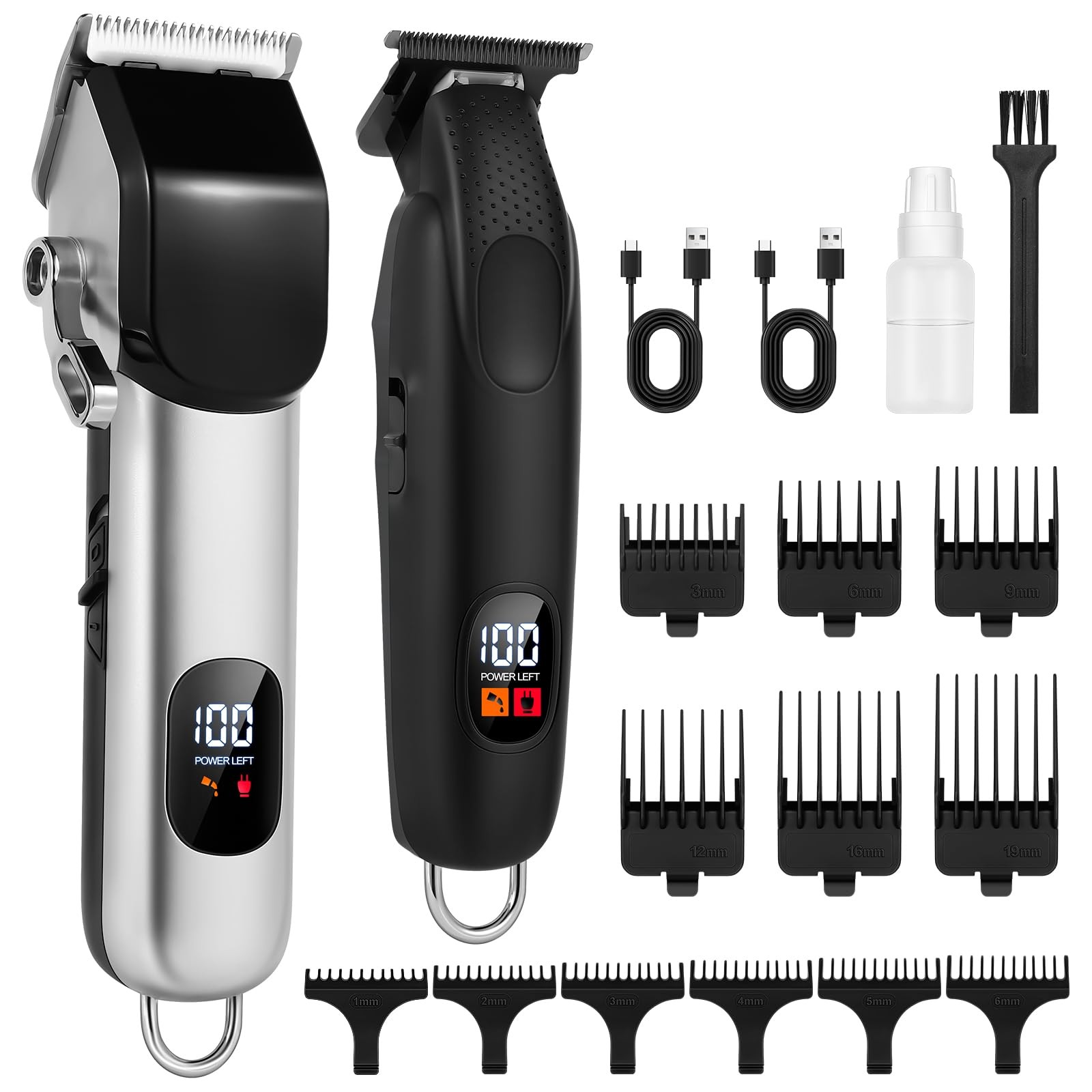Professional Men's Hair Clippers & Trimmers Set for Home Haircuts