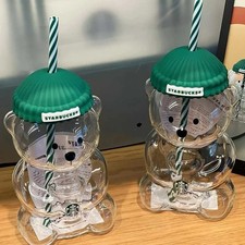 2026 Starbucks Bearista Bear Clear Glass Cold Cup Gift