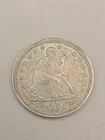 1858 Seated Liberty Silver Quarter 25c
