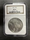1923 NGC MS 64 Peace Silver Dollar United States of America $1 Coin -D34