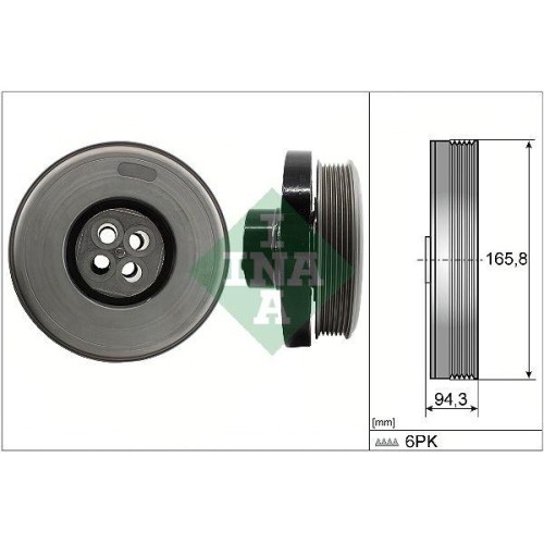 Poulie vilebrequin Schaeffler Ina 544 0602 10 pour longs trajets calmes en Mercedes Classe C