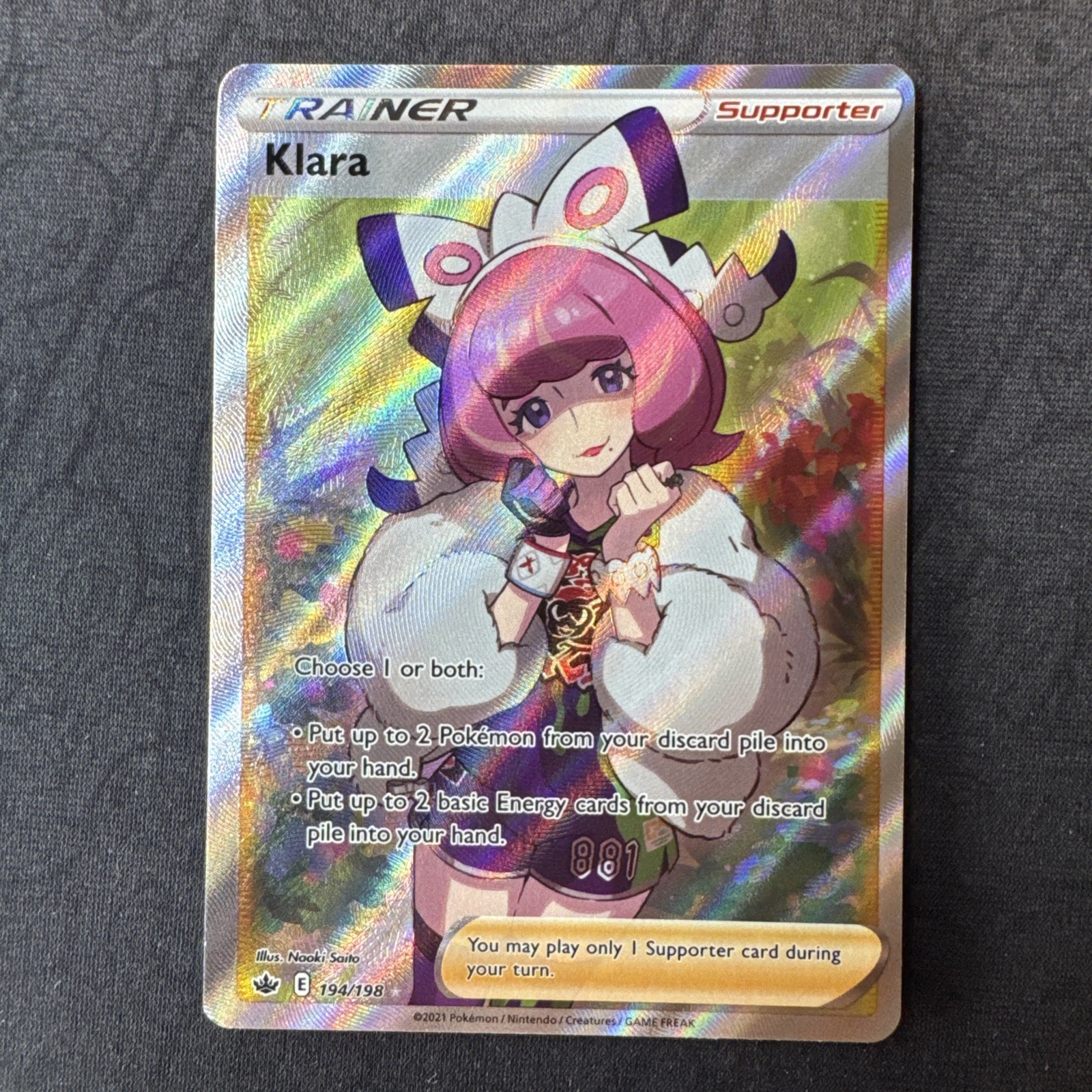 Klara (Full Art) 194/198 Swsh06: Sword & Shield - Chilling Reign Holo Pokemon