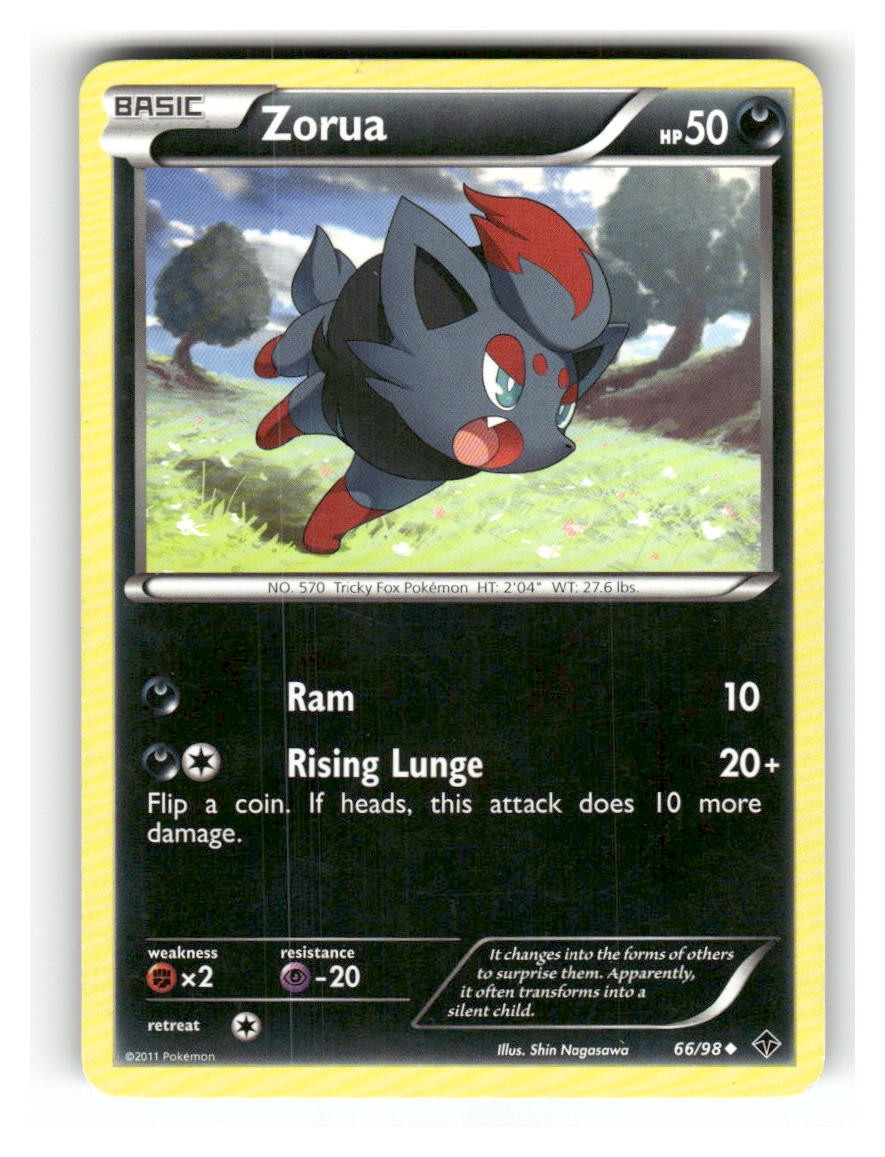 Zorua 66/98 Uncommon Emerging Powers Pokemon Moderately Played