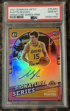 2021 Panini Donruss Optic Signature Series Pink Auto Austin Reaves /25 RC PSA 10