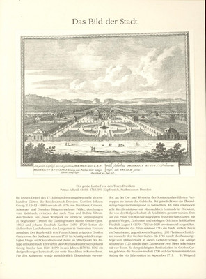 Der große Lusthof vor den Toren Dresdens 1710 Repro mit Text)