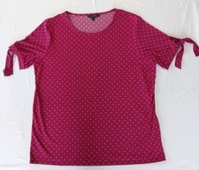 Banana Republic Large Bow Sleeve Stretch Blouse Top Purple Geometric