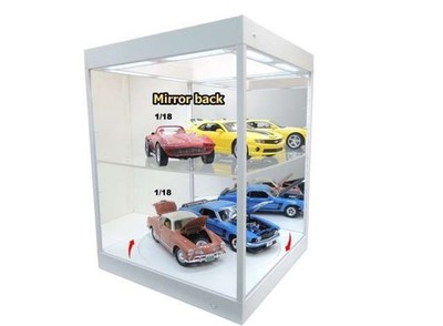 Display Show case Vitrine White Led Black Mirror 1/18 - T9-69929 TRIPLE9