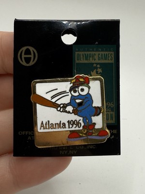 Vintage Atlanta Olympic Games Trading Pin Mascot Izzy Baseball 1996