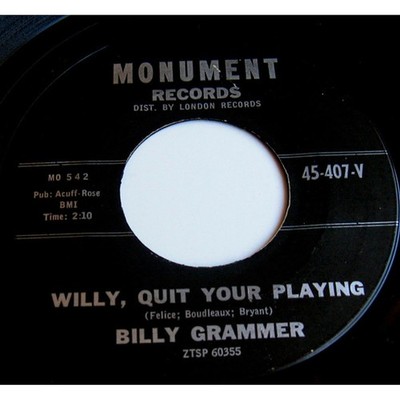 Billy Grammer - Willy, Quit Your Playing / It (Vinyl 7'' - 1959 - US - Original)