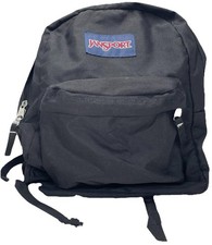 Vintage JanSport Black Student Backpack Daypack Made In USA Retro Y2K 1990s