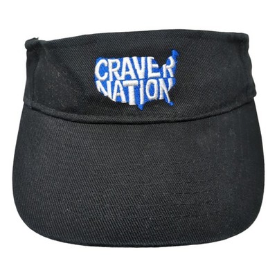 Graver Nation Strapback Sun Visor Cap Black One Size Adjustable Embroidered