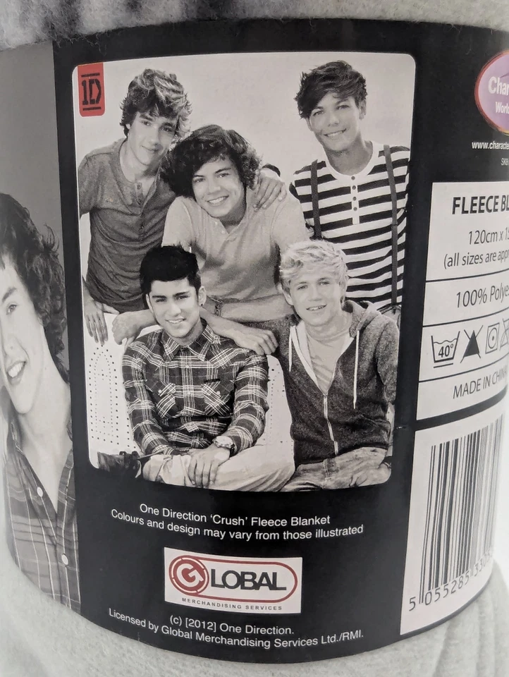 One Direction Throw Blanket 2012 Black And White Photo Polyester Rare - Image 4 of 4