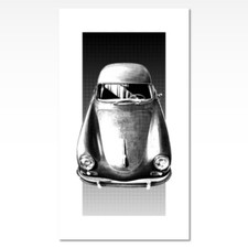 Halftone Porsche 356 Poster - Black