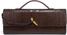 Elegant Crocodile Print Leather Clutch - Perfect Evening Crossbody Bag
