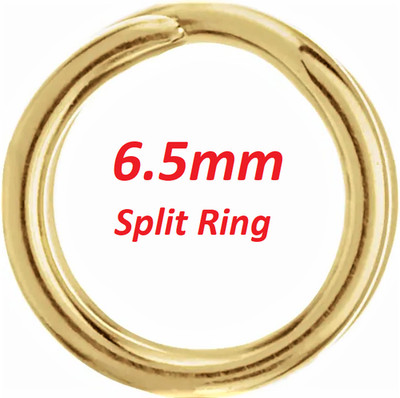 6.5mm OD 5.2mm ID 15ga 14k Solid Yellow Gold Round Split Jump Ring Charm Link US