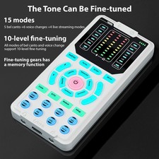 Portable Voice Changer Device 15 Voice Modes Sound Card For Live Streaming Games