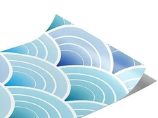 Rwraps Water Ocean Scales Gloss Vinyl Film Wrap 59in x 6in Vinyl Vehicle Car