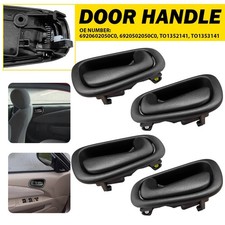 4 Black Inside Inner Interior Door Handle For 1998-2002 Toyota Corolla Prizm H