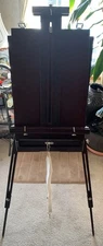 U.S. Art Supply Coronado Walnut Large Wooden Easel French Style Field Box Drawer
