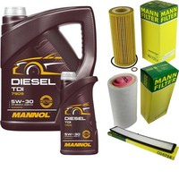 Inspektionspaket 6L Mannol Diesel TDI 5W-30 FüR BMW E46 320D 318D E83 2.0D 320Td