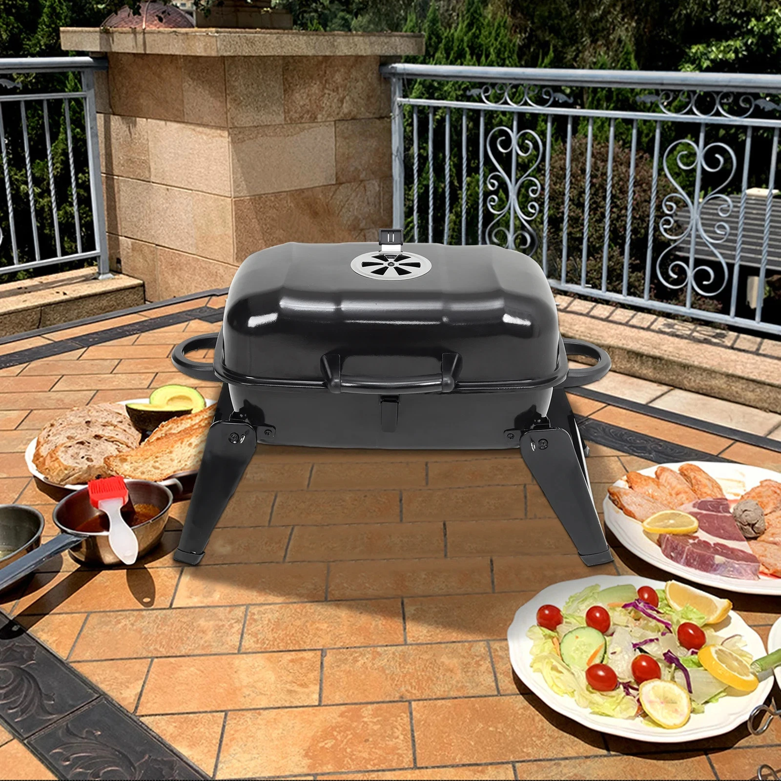 Portable Charcoal Grill BBQ for Outdoor Patio, 68cm W x 34cm D x 36cm H
Opens in a new window or tab