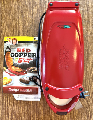 Copper Red 5 Minute Chef Electric Meal Maker Ceramic Cooker Frying Pan Non Stick