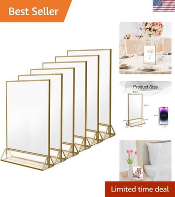 8.5x11 Acrylic Sign Holder Set with Gold Frames for Weddings & Events