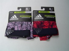 NEW MENS ADIDAS LOT OF 2 BOXER BRIEFS ORCHID AND RED SIZE XL 40-42