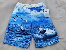 NWT Gap Kids Shark Swim Trunks Board Shorts Boys Size Youth L