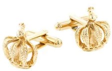 Mardi Gras Crown CUFF LINKS, Gold, Imported