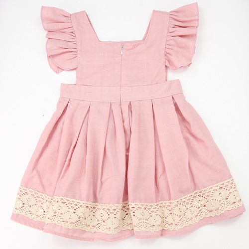 Colorful Childhood PInk Short Sleeve Pleated Lace Trim Dress 18-24mo NWT - Picture 3 of 7