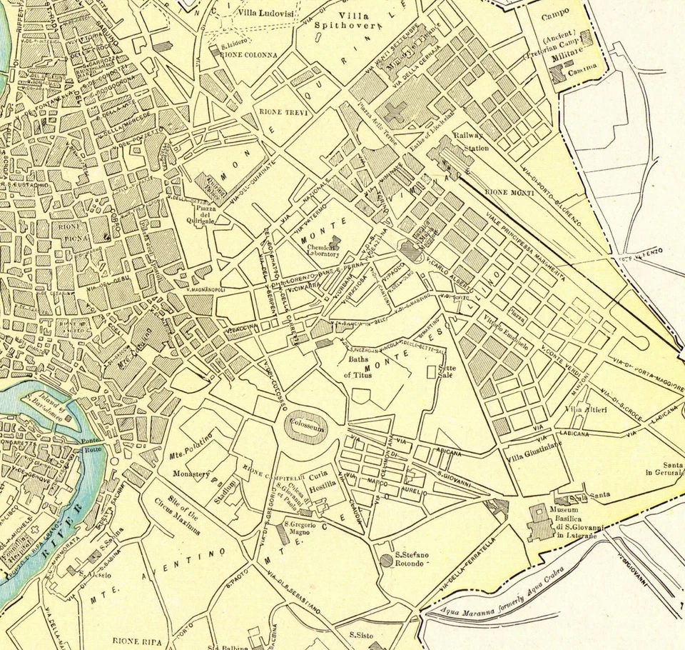 1901 Antique ROME ITALY City Map George Cram Atlas Rome Street Map 8446 - Image 3 of 3