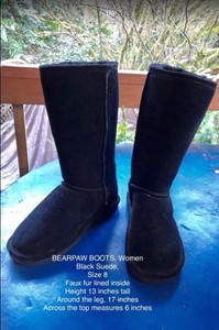 black bearpaw boots size 8