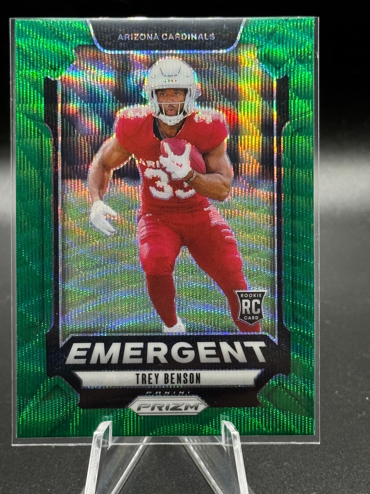 2024 Panini Prizm - Emergent Trey Benson #17 Green Wave Prizm (RC)