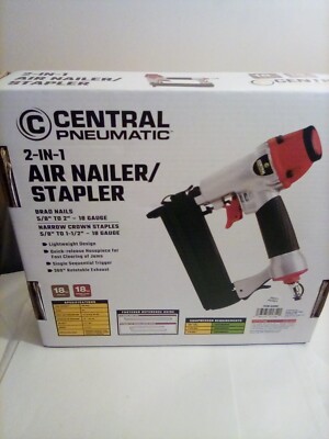 Central Pneumatic 18 Gauge 2-In-1 Air Nailer/Stapler Gun - 64269