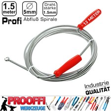 Rohr Reinigungs Spirale Notfall Abfluss Reiniger Verstopfungen 1.5 Meter x Ø 5mm