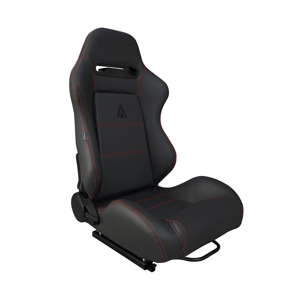 2 asientos de carreras Tanaka de cuero PVC negro + puntada roja RECLINABLES para Ford ** Foto 3 de 4