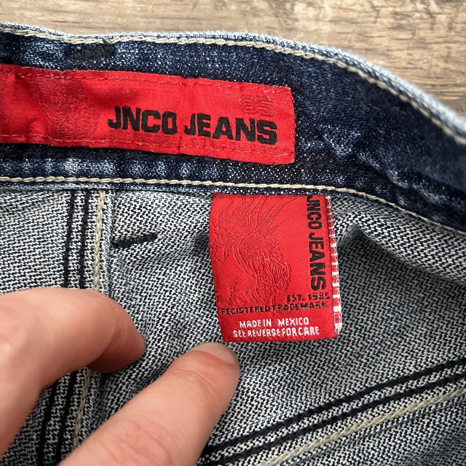 JNCO JEANS Mens 28 x 30 Wide Leg Baggy Y2K Vintage Rare White Flaming Skull