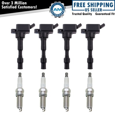 Engine Ignition Coil & NGK Spark Plug Kit 8 Piece Set for Hyundai Kia