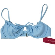 Xhilaration Bikini Top Blue Padded Cups Underwire Tie Front Juniors XS New