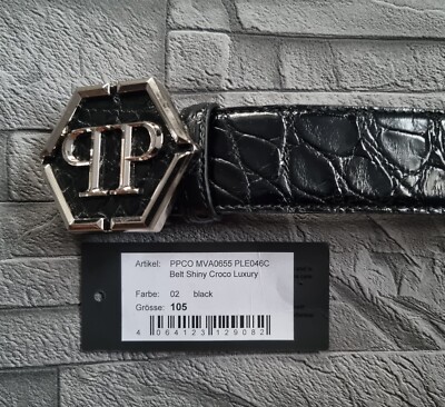 PHILIPP PLEIN BELT SHINY CROCO LUXURY / 105 / NEW /