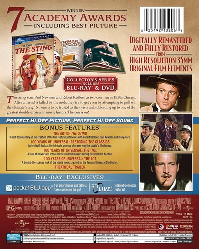 The Sting (1973) Blu-ray & DVD & Book Style, *NEW*, Paul Newman & Robert Redford - Foto 2 di 3