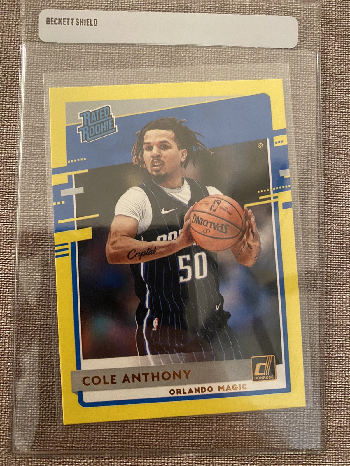 2020-21 Donruss Cole Anthony Rated Rookie Yellow Flood SP RC #208 Orlando Magic