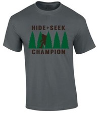 Funny Hide Seek Champion Bigfoot Sasquatch T-shirt Tee